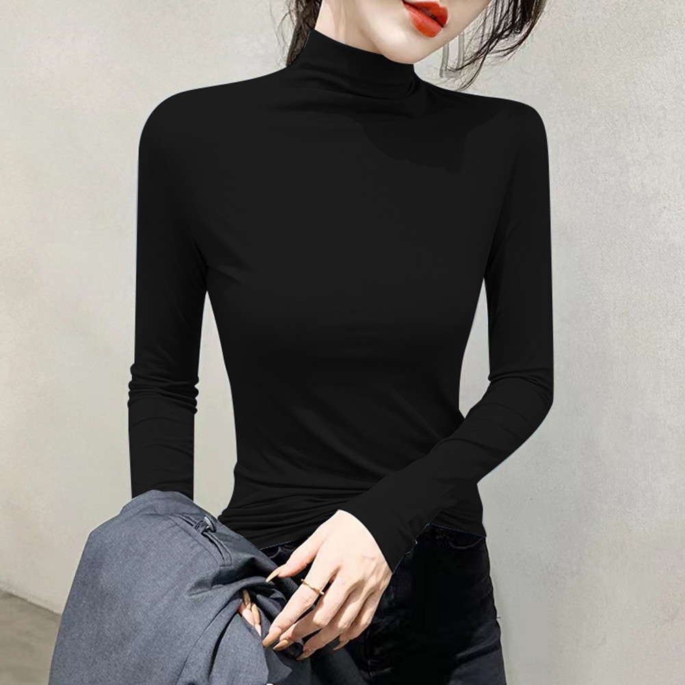 Womens Casual Half Turtle Neck Shirt Perfect for Daily Life and Outings - Picture 13 of 20