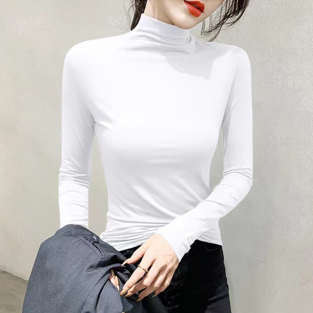 Womens Casual Half Turtle Neck Shirt Perfect for Daily Life and Outings - Picture 18 of 20