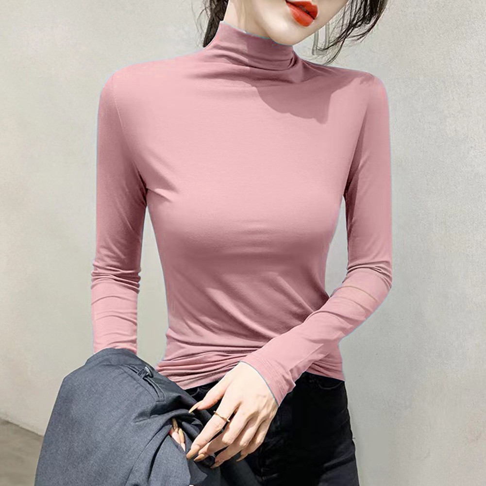 Womens Casual Half Turtle Neck Shirt Perfect for Daily Life and Outings - Picture 20 of 20