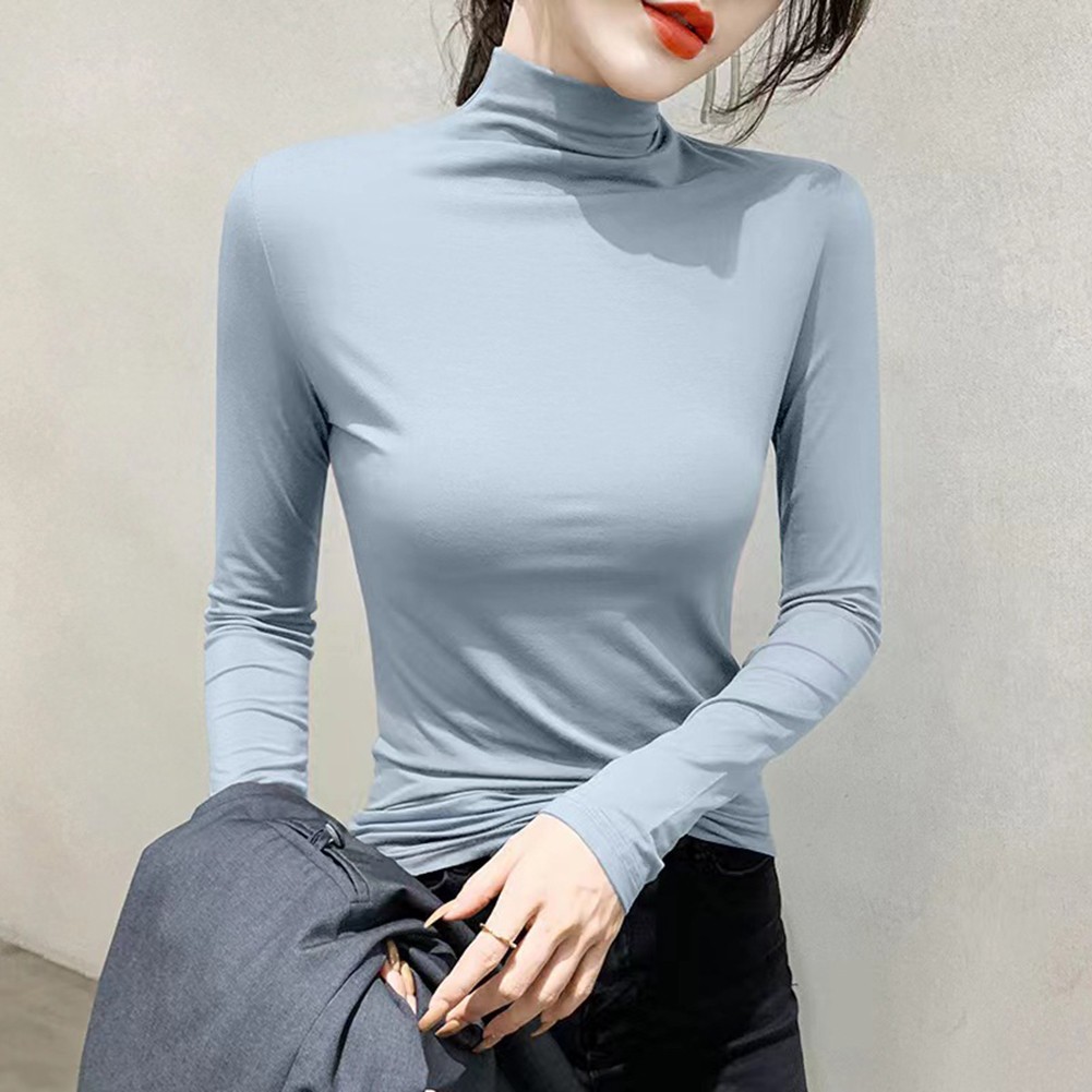 Womens Casual Half Turtle Neck Shirt Perfect for Daily Life and Outings - Picture 16 of 20