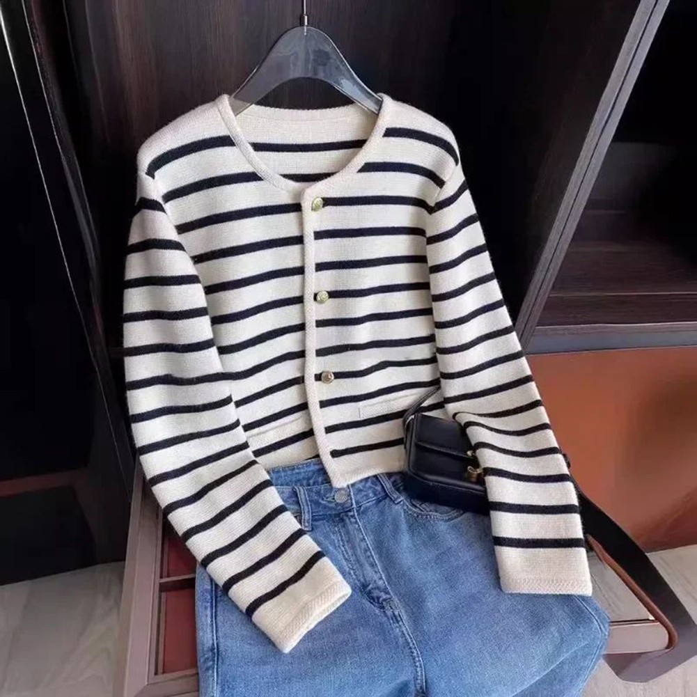 Must Have Womens Striped Knitted Cardigan for Spring and Summer Styles - Picture 14 of 25