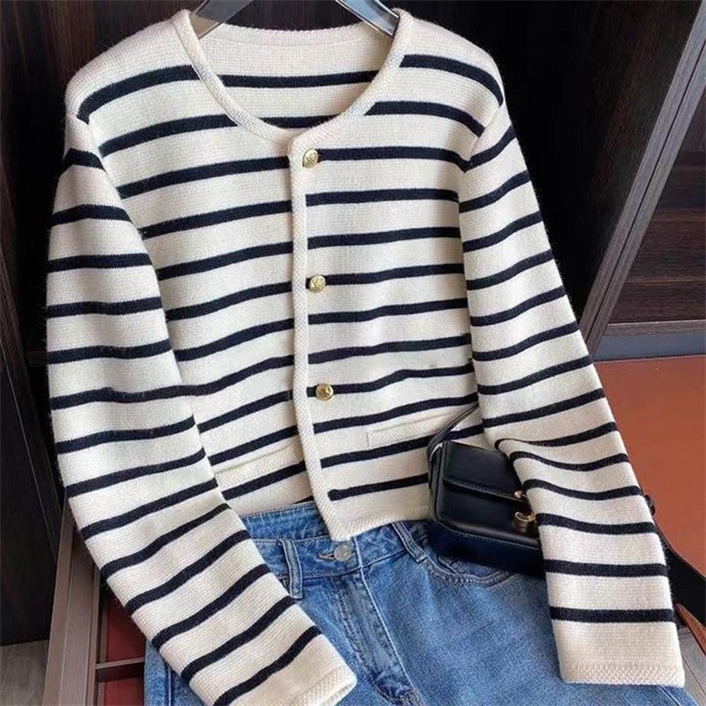 Must Have Womens Striped Knitted Cardigan for Spring and Summer Styles - Picture 13 of 25