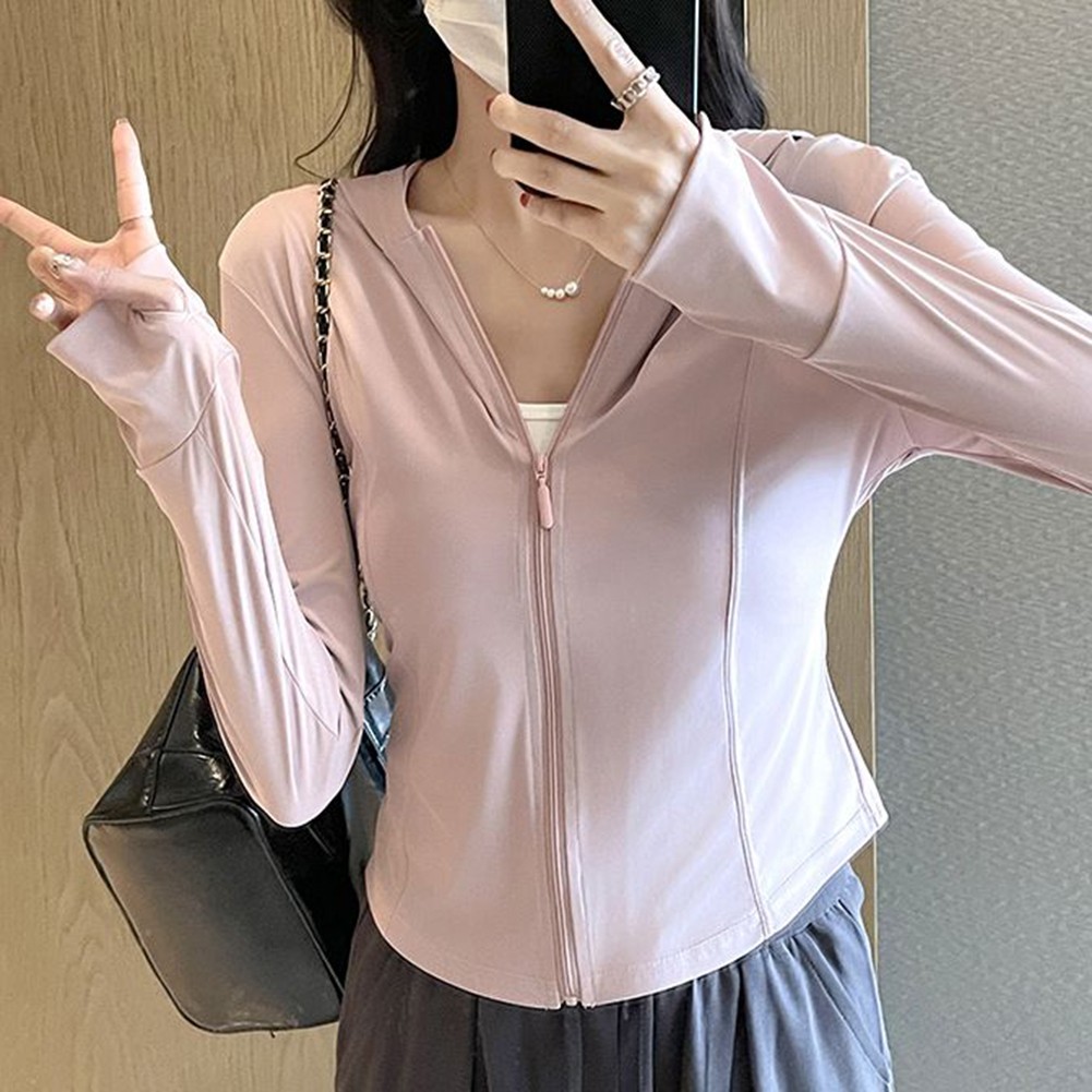 Casual Womens Sportswear with Hood for Sun Protection in Spring Summer - Picture 15 of 60