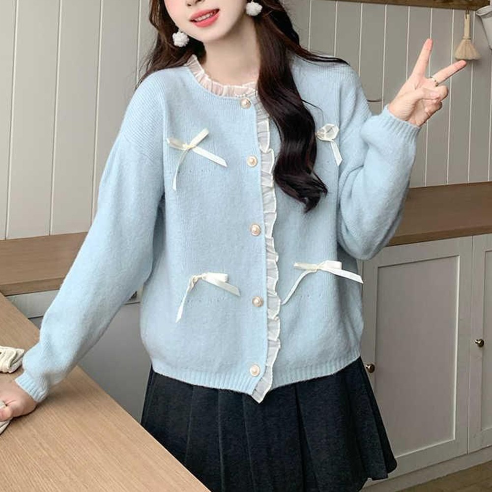 Wearable Art For Women's Cute Pink Cardi with Lace Stitching & Sleeves - Picture 25 of 42