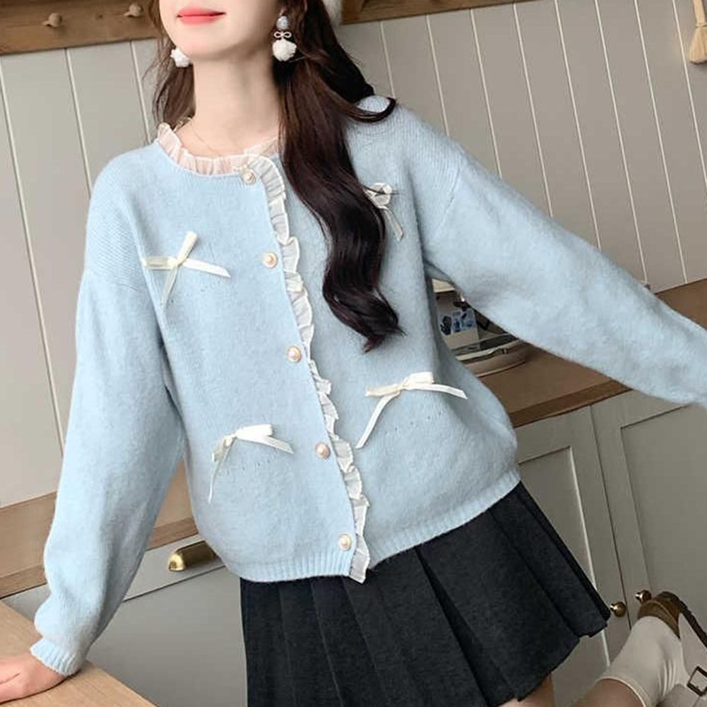 Wearable Art For Women's Cute Pink Cardi with Lace Stitching & Sleeves - Picture 24 of 42