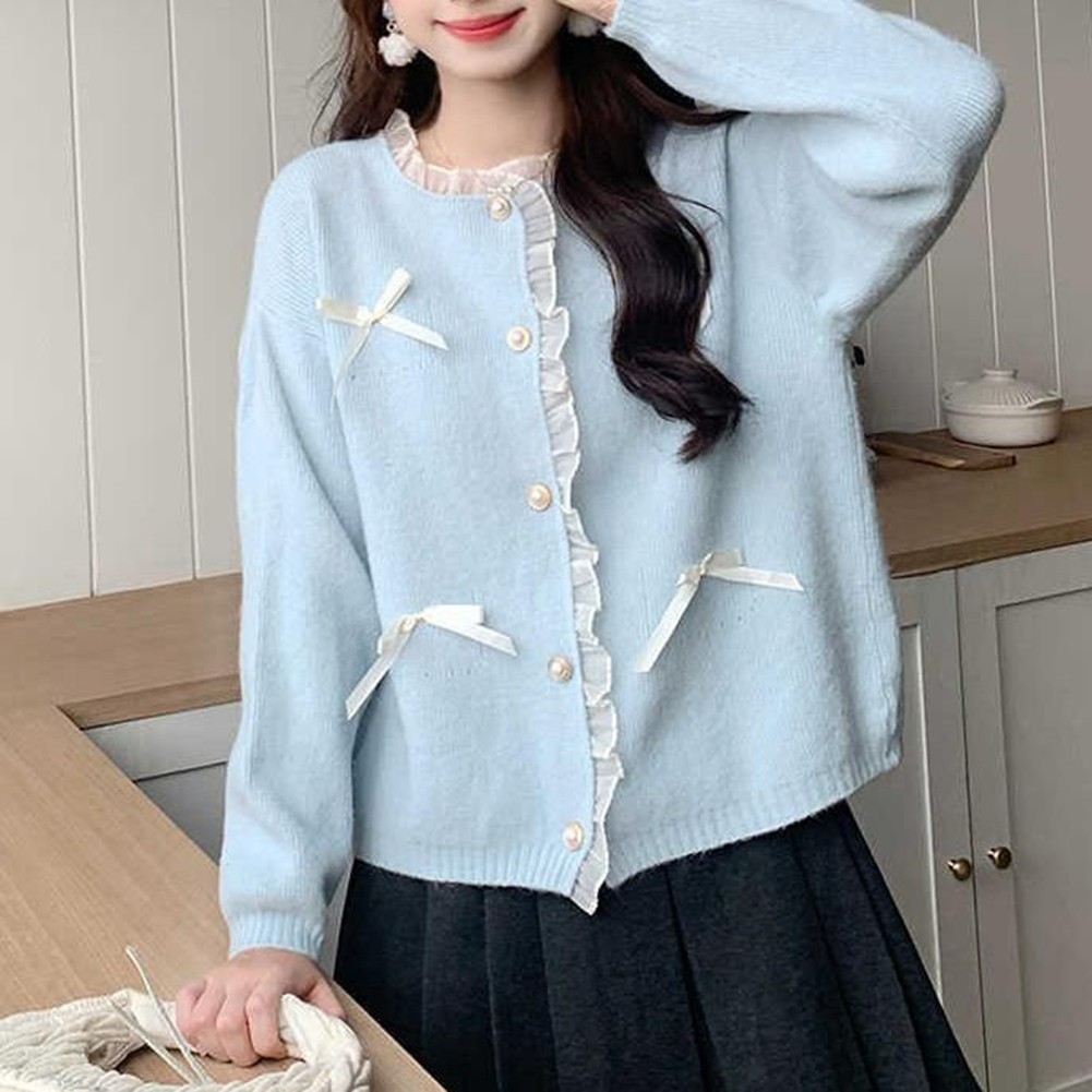 Wearable Art For Women's Cute Pink Cardi with Lace Stitching & Sleeves - Picture 23 of 42
