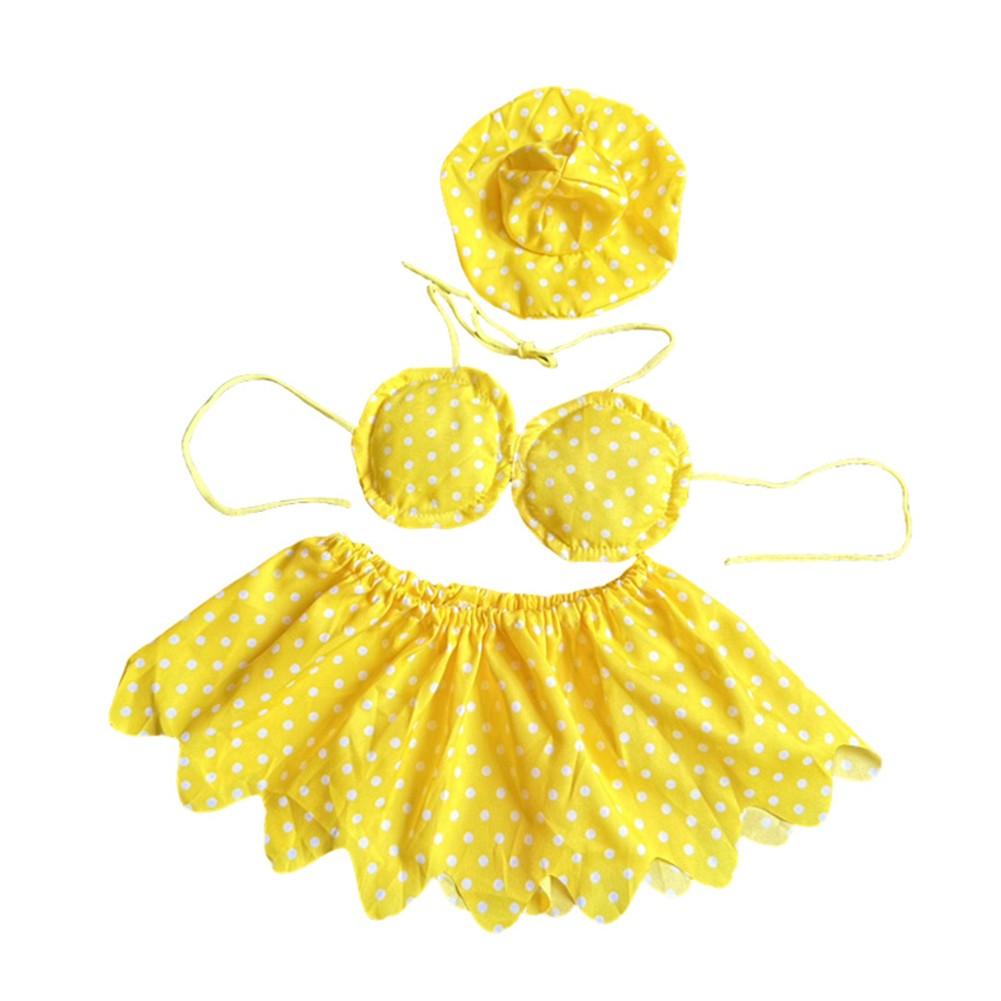 Whimsical Goose Statue Outfit with Yellow Polka Dots and Floral Design - Picture 17 of 18