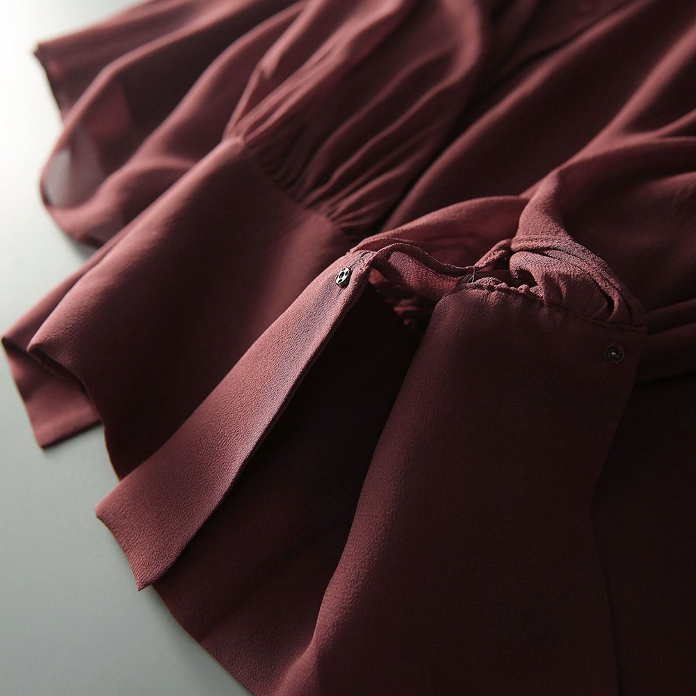Easygoing For Women's Chiffon Top with Long Sleeves and Stylish Ruffles - Picture 29 of 37