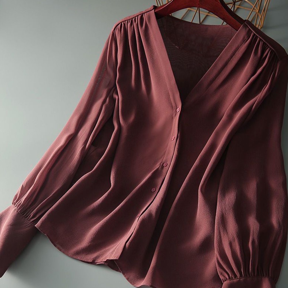 Easygoing For Women's Chiffon Top with Long Sleeves and Stylish Ruffles - Picture 27 of 37
