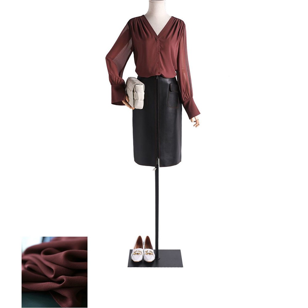 Easygoing For Women's Chiffon Top with Long Sleeves and Stylish Ruffles - Picture 30 of 37