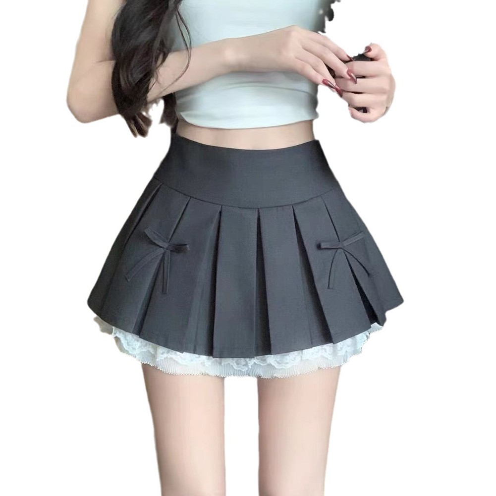Comfortable Women's High Waist Lace Ruffle Short Skirt Perfect for Travel - Zdjęcie 21 z 67
