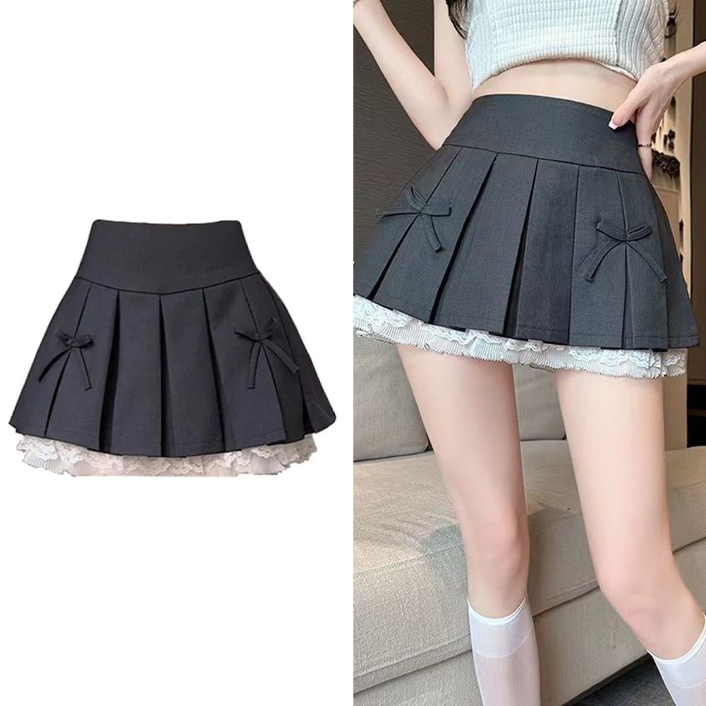 Comfortable Women's High Waist Lace Ruffle Short Skirt Perfect for Travel - Zdjęcie 1 z 67