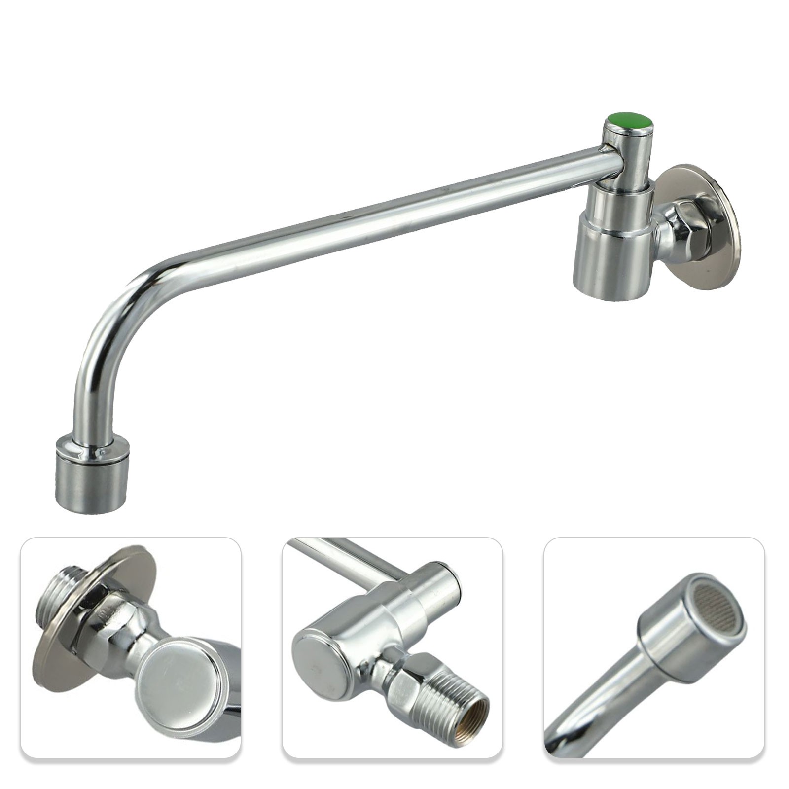 Single Cold Kitchen Faucet Wall Mounted Rotating Spout Copper 20 25 30cm