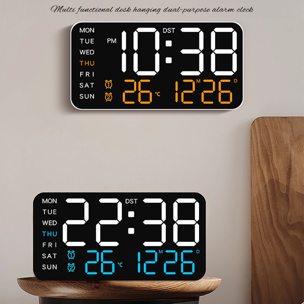 Modern Electronic Alarm Clock with Comprehensive Display and Flexible Setup