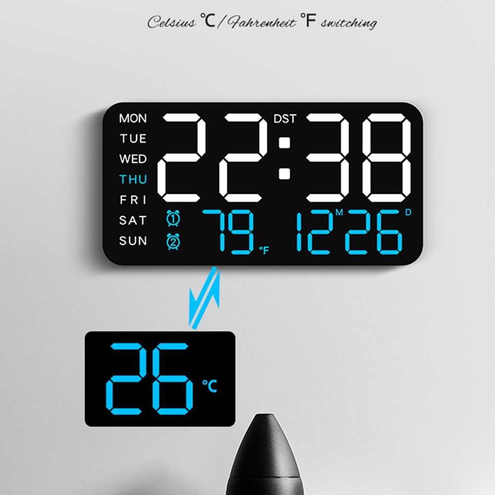 Modern Electronic Alarm Clock with Comprehensive Display and Flexible Setup