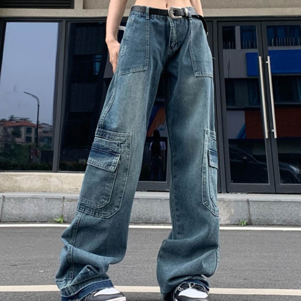 Sleek Womens High Waist Cargo Jeans Built for Comfort During Daily Activities - Picture 22 of 67