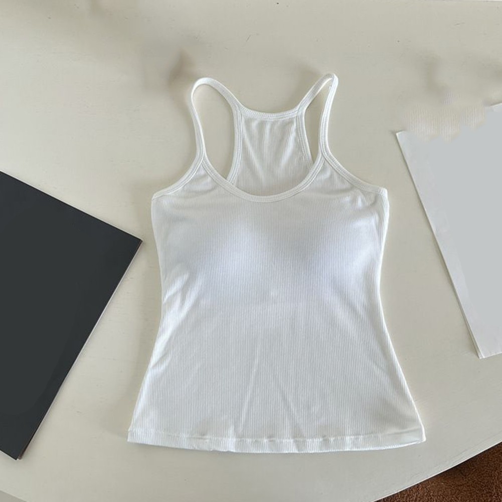 Contemporary Womens Sleeveless Top with Chest Padding and Stretch Fabric - Picture 13 of 44