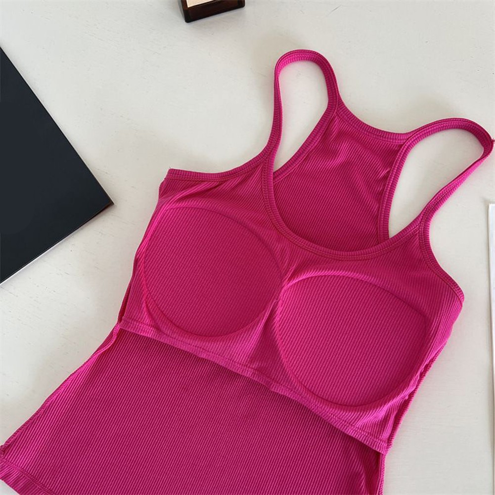 Contemporary Womens Sleeveless Top with Chest Padding and Stretch Fabric - Picture 30 of 44
