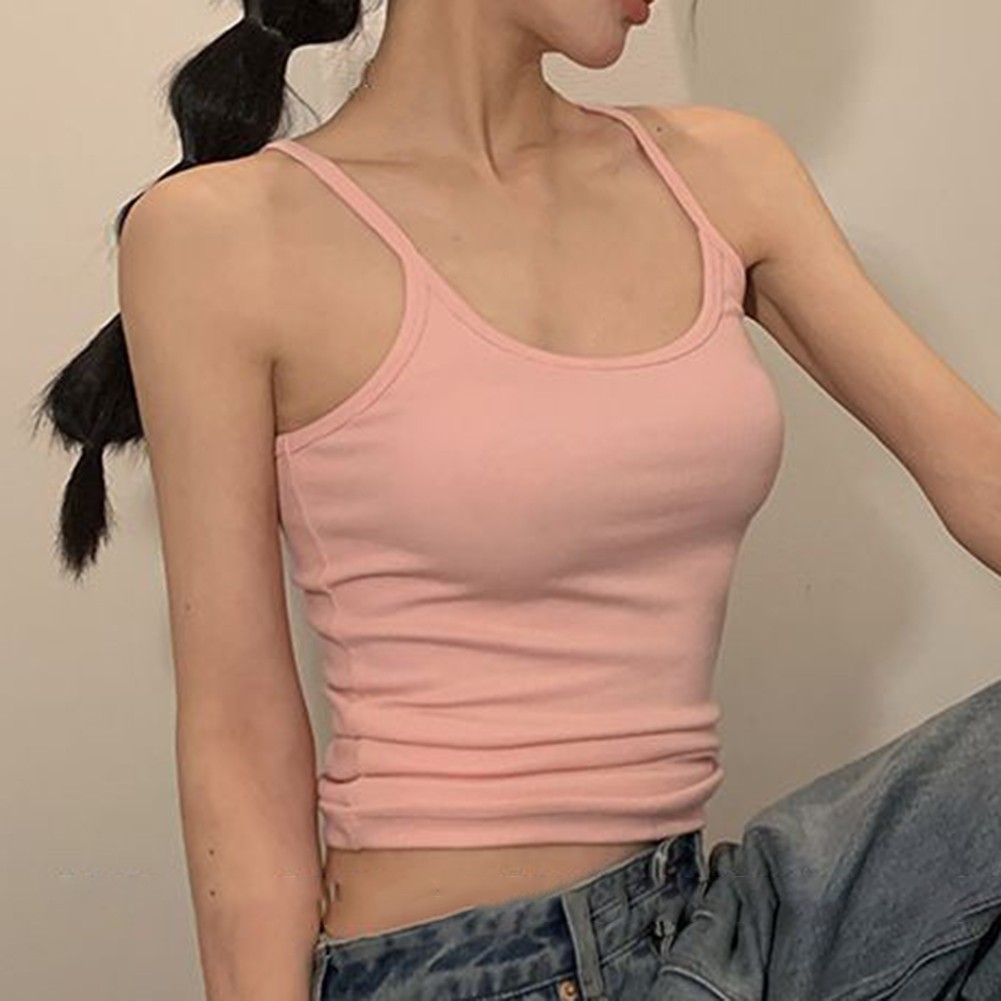 Contemporary Womens Sleeveless Top with Chest Padding and Stretch Fabric - Picture 27 of 44