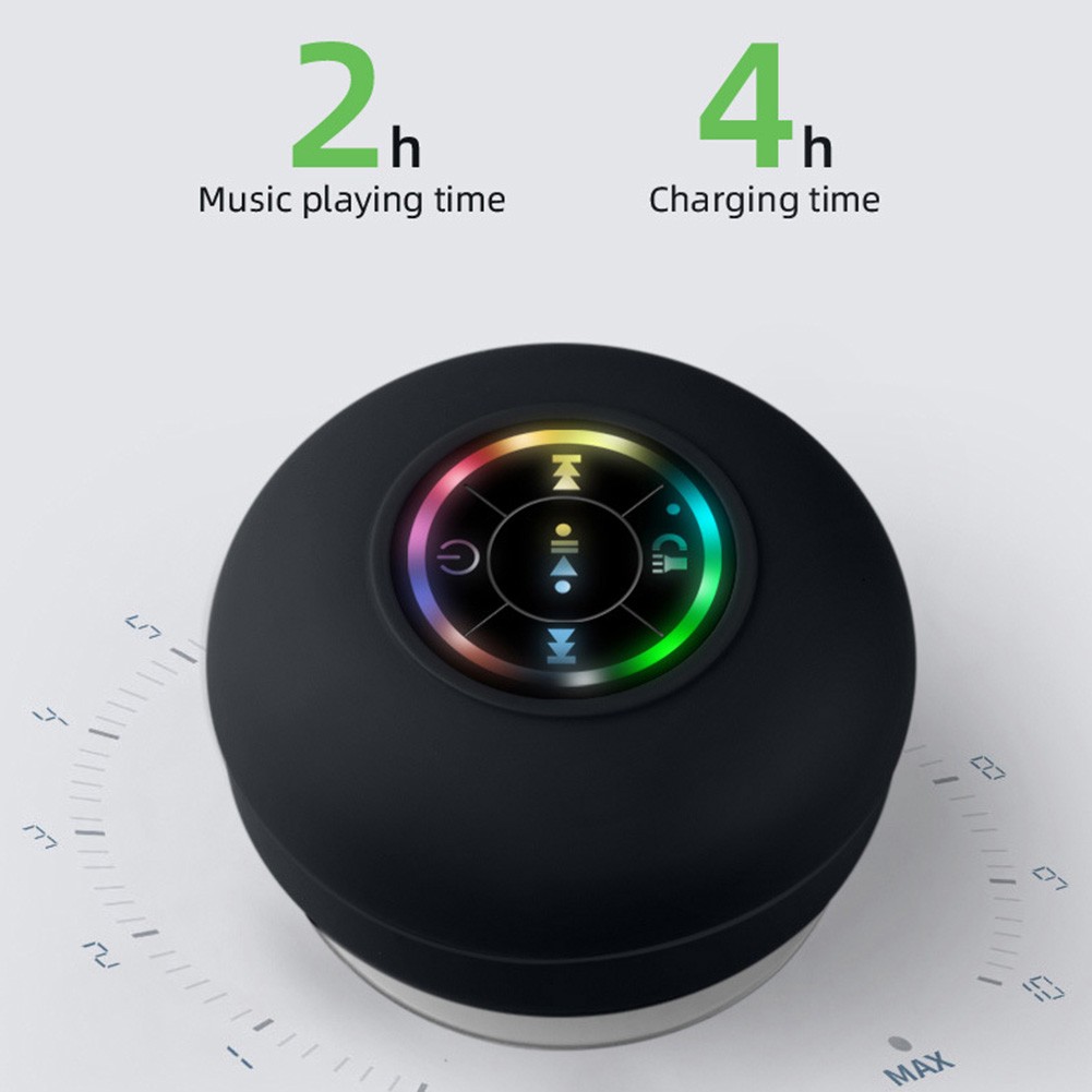 Lightweight BT Shower Speaker with Strong Suction and LED Light Feature - Photo 23/26