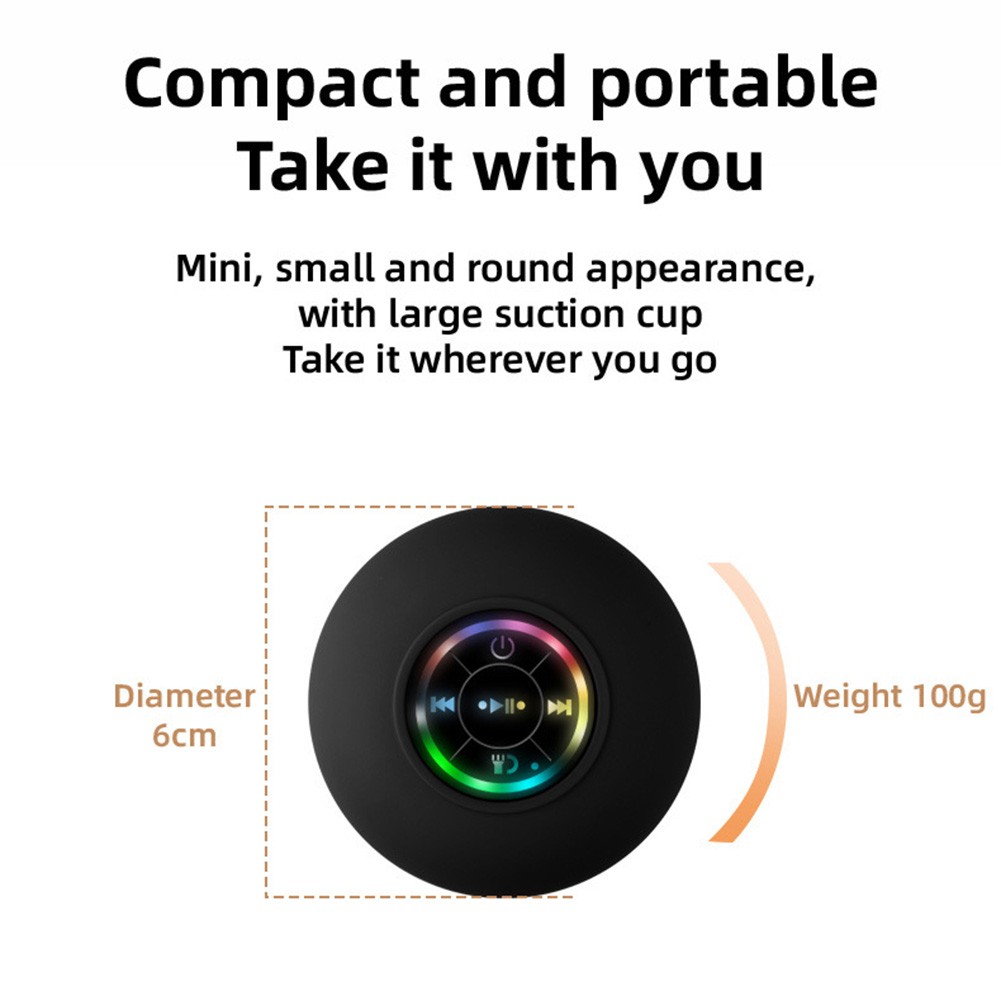 Lightweight BT Shower Speaker with Strong Suction and LED Light Feature - Photo 22/26