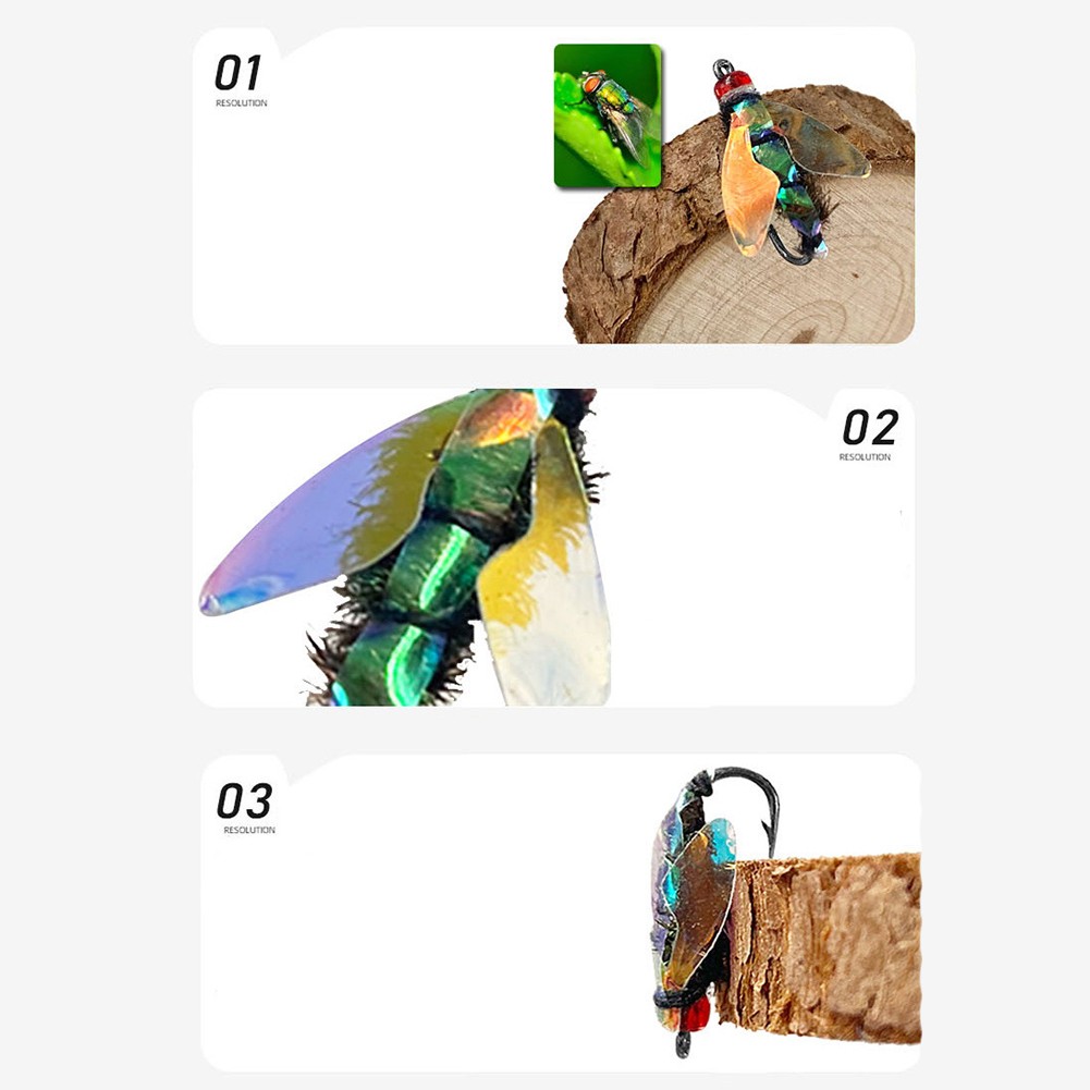 Set of 5 Colorful Modified Fly Hooks Tailored for Various Fish Species - Picture 13 of 24