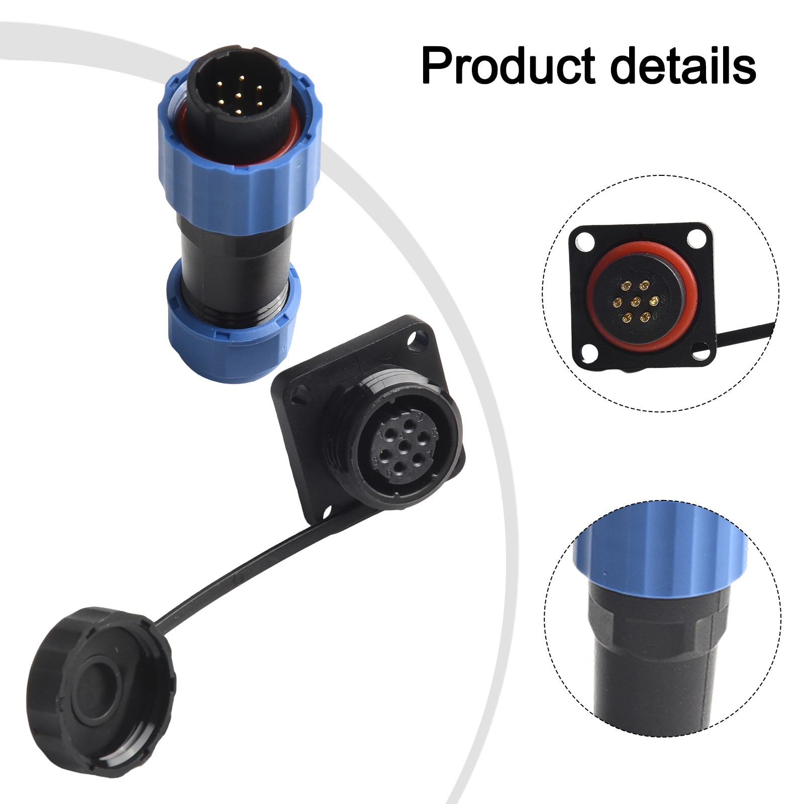 Blue Black IP68 Waterproof Circular Connector for LED Lighting (29pin) - Picture 65 of 75