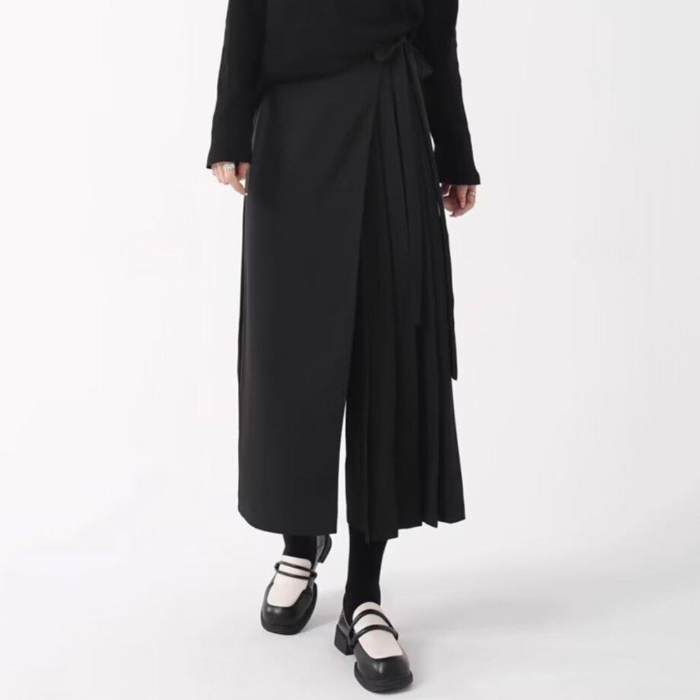Trendige schwarze Culotte Hose für Herren mit bequemer mittlerer Taille - Bild 15 von 67