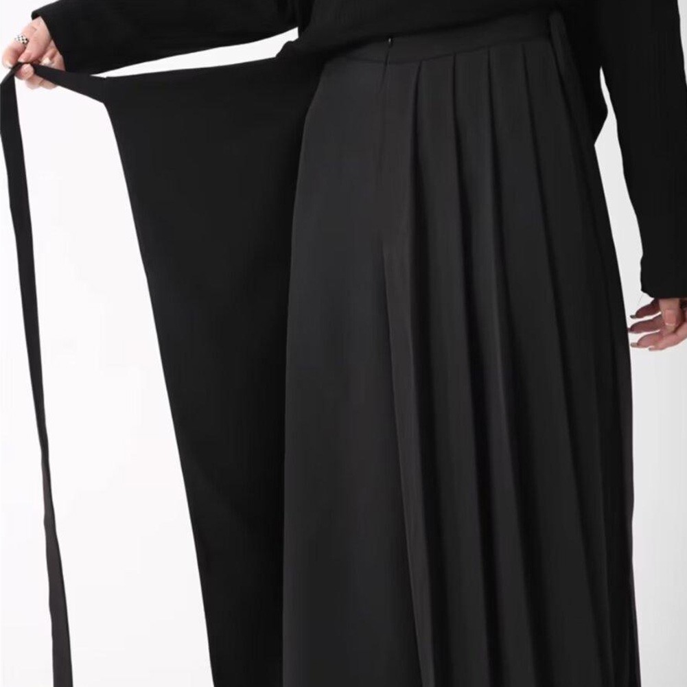 Trendige schwarze Culotte Hose für Herren mit bequemer mittlerer Taille - Bild 18 von 67