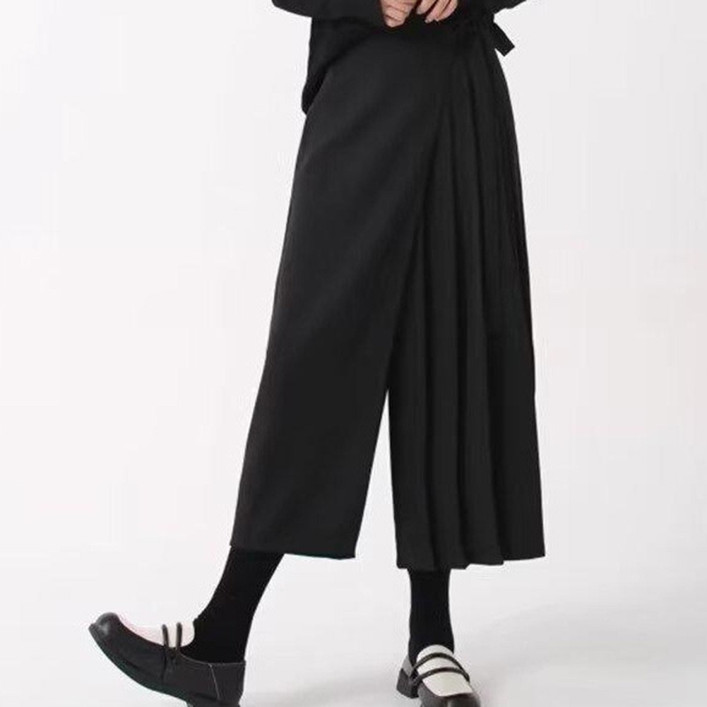 Trendige schwarze Culotte Hose für Herren mit bequemer mittlerer Taille - Bild 19 von 67