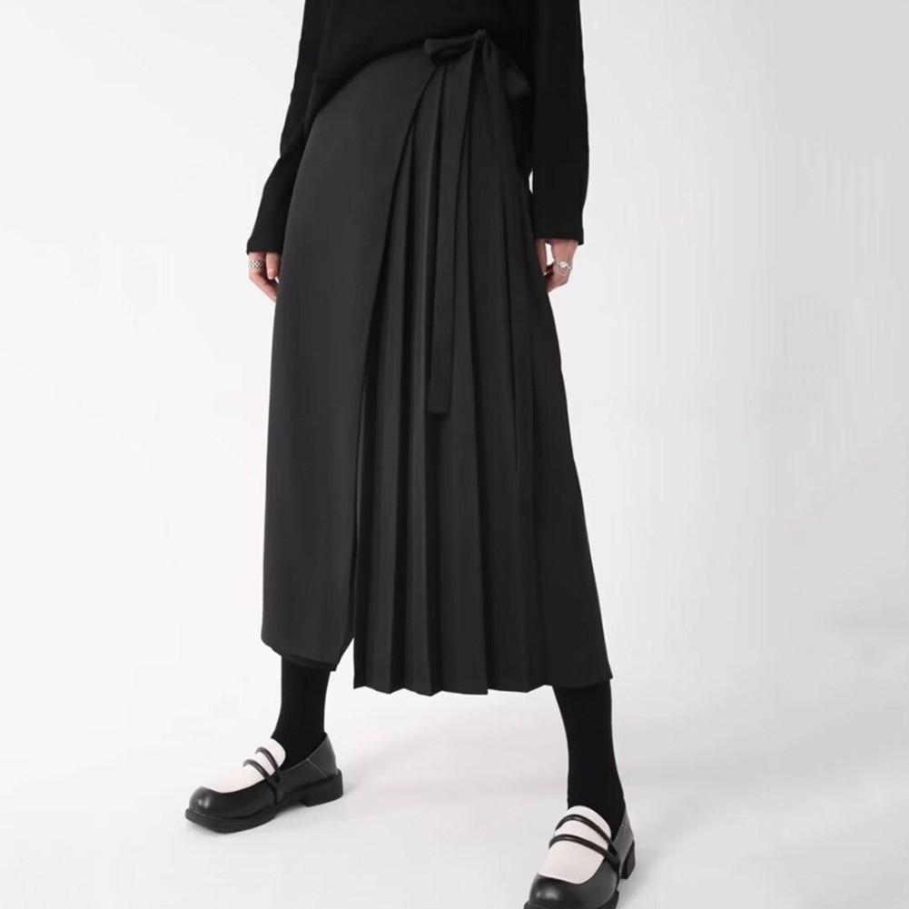 Trendige schwarze Culotte Hose für Herren mit bequemer mittlerer Taille - Bild 23 von 67
