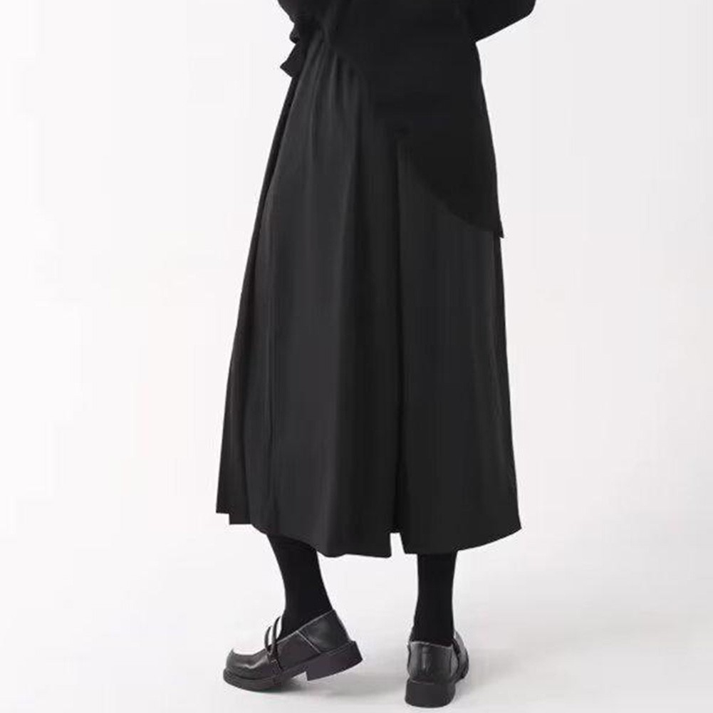 Trendige schwarze Culotte Hose für Herren mit bequemer mittlerer Taille - Bild 17 von 67