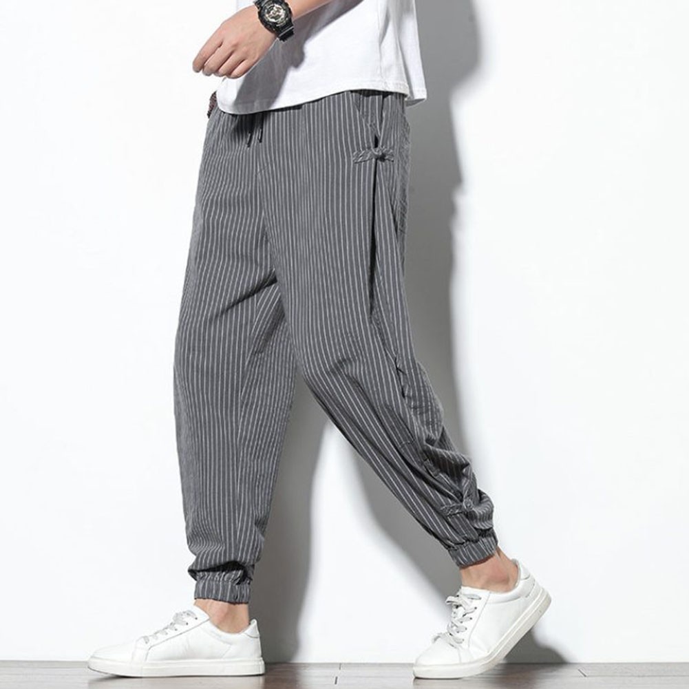 Lightweight and Trendy Mens Harem Pants with Stripe Pattern for Summer - Picture 15 of 68