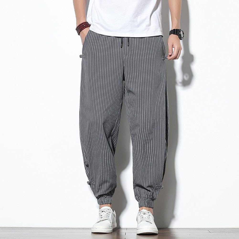 Lightweight and Trendy Mens Harem Pants with Stripe Pattern for Summer - Picture 13 of 68
