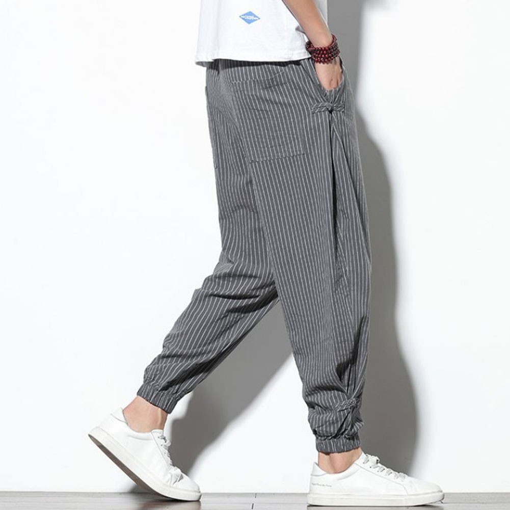 Lightweight and Trendy Mens Harem Pants with Stripe Pattern for Summer - Picture 17 of 68