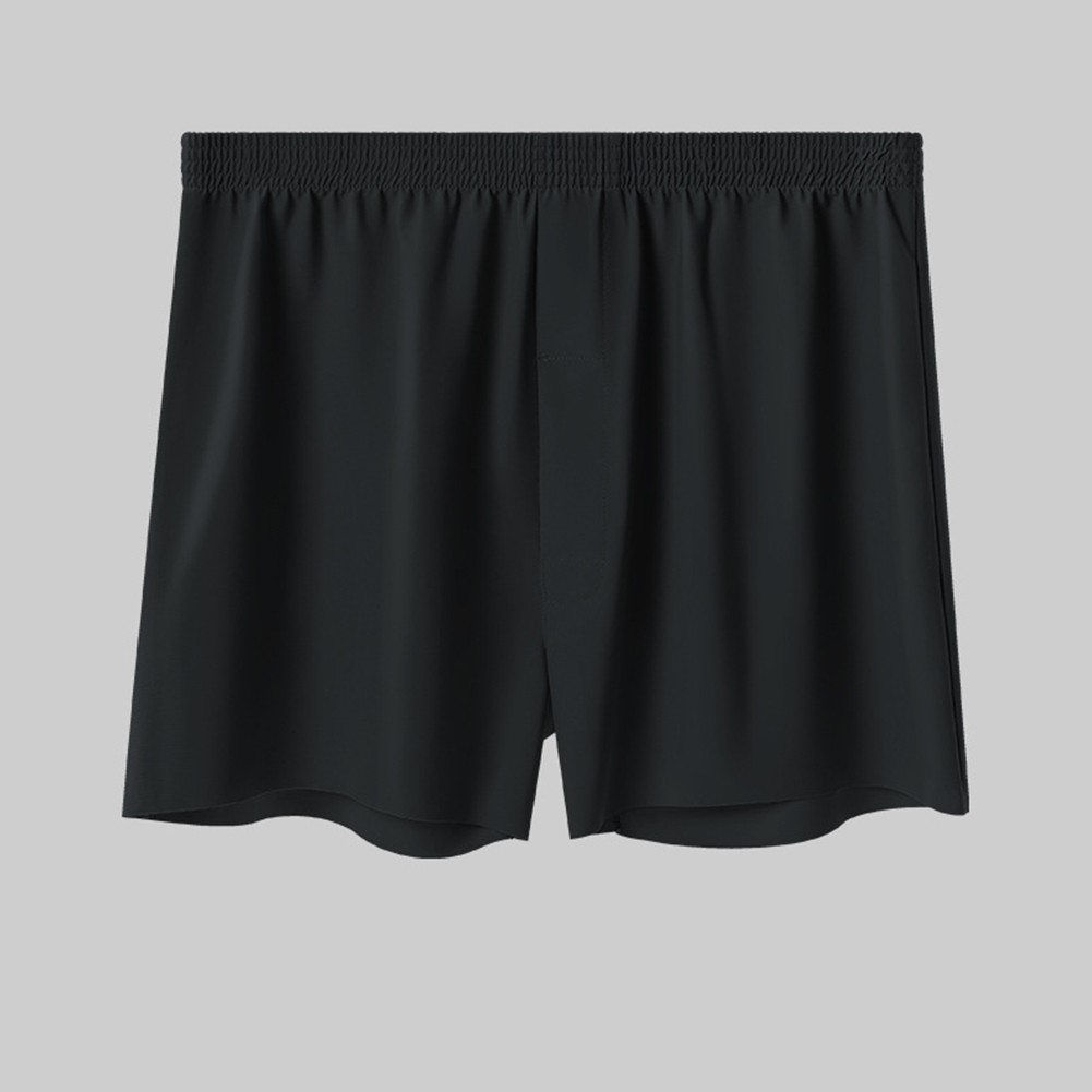 Men's Ice Silk Boxers Loose Fit Mid Waist Trunks Comfortable Underwear