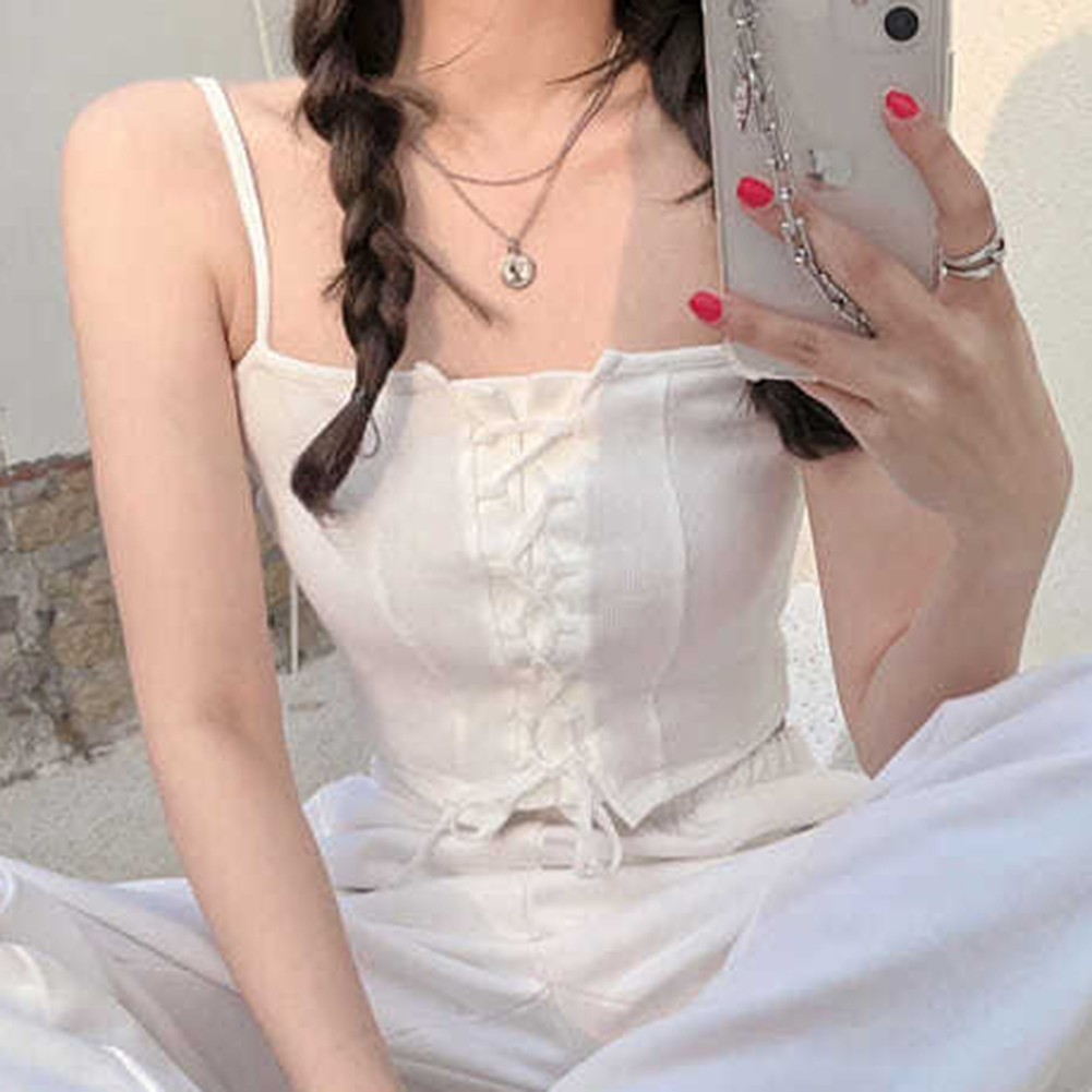 Womens Strappy Tank Top Stylish and Breathable Design for Summer Activities - Picture 13 of 21