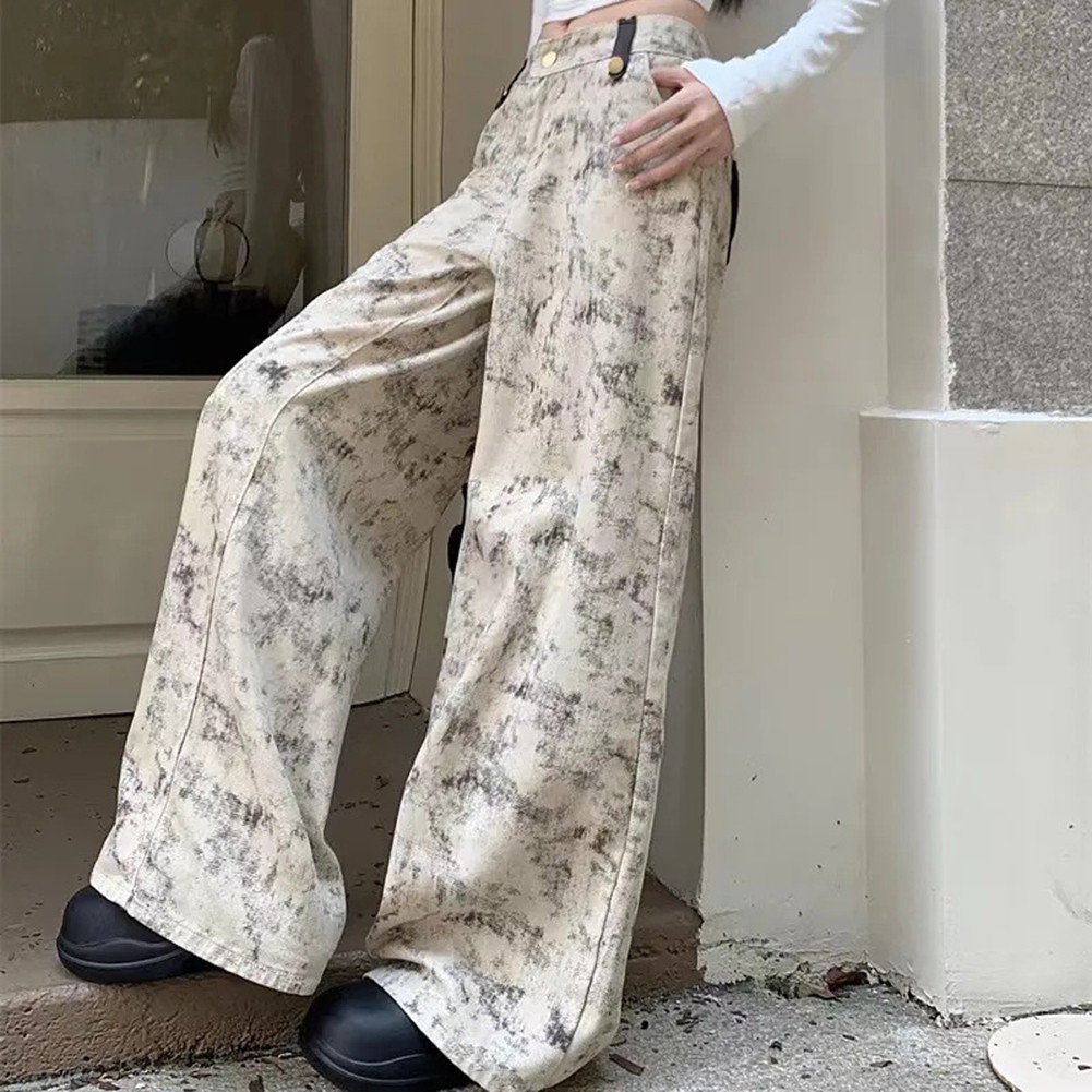 Everyday Fashion Damen hohe Taille Batik weites Bein Hose für Freizeitkleidung - Bild 16 von 24