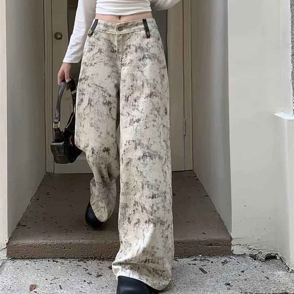 Everyday Fashion Damen hohe Taille Batik weites Bein Hose für Freizeitkleidung - Bild 13 von 24
