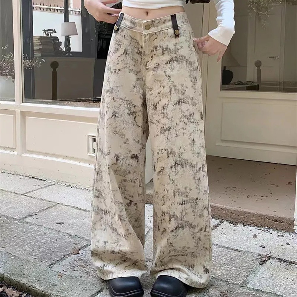 Everyday Fashion Damen hohe Taille Batik weites Bein Hose für Freizeitkleidung - Bild 15 von 24