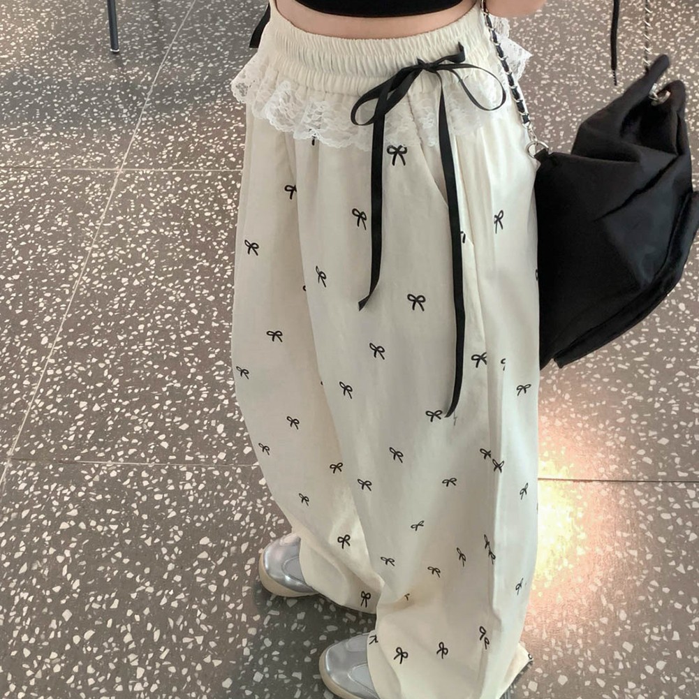 Moderne Damenhose mit weitem Bein und bezaubernder Schleife und Spitzendesign - Bild 17 von 32