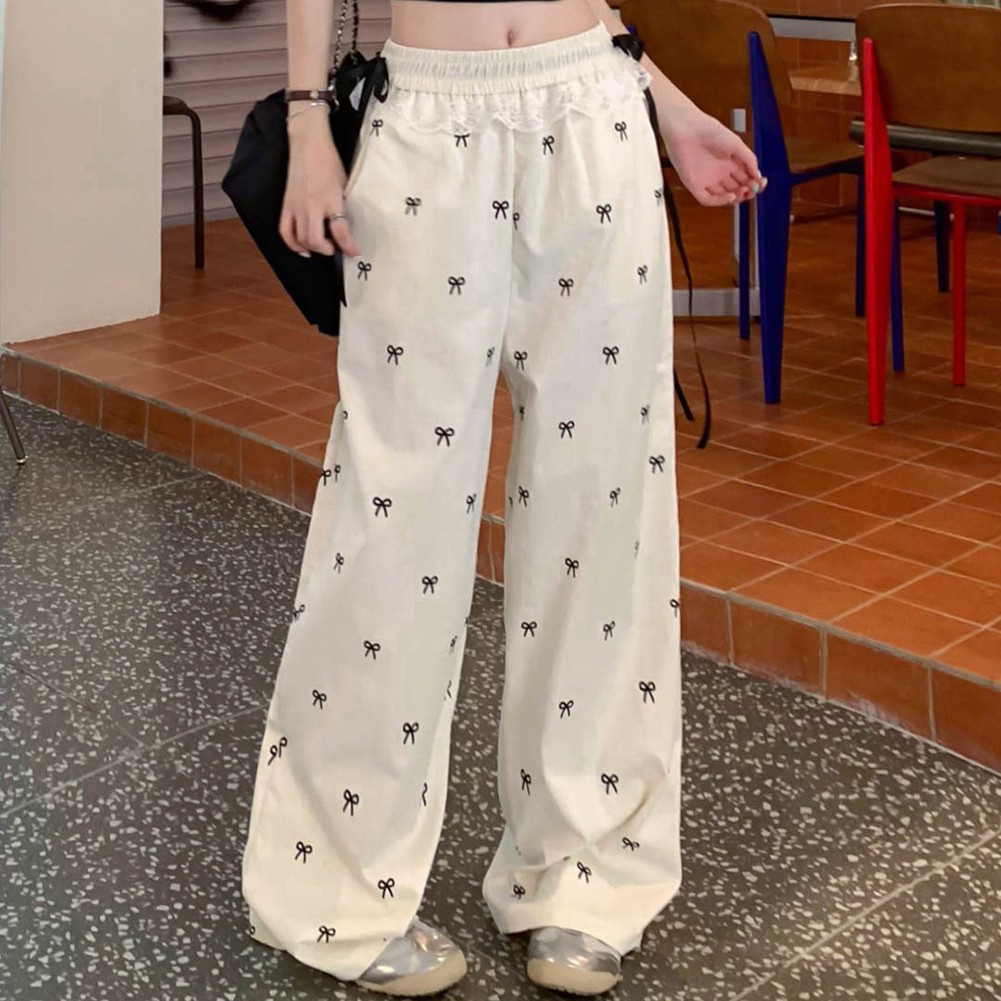 Moderne Damenhose mit weitem Bein und bezaubernder Schleife und Spitzendesign - Bild 16 von 32