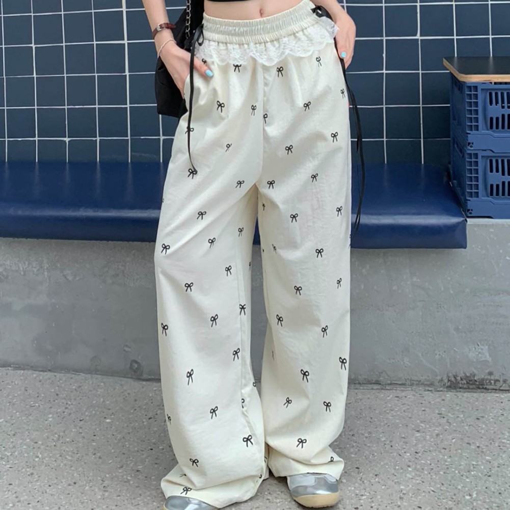 Moderne Damenhose mit weitem Bein und bezaubernder Schleife und Spitzendesign - Bild 14 von 32