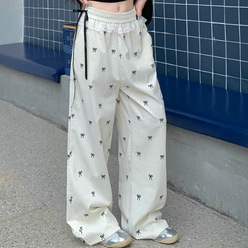 Moderne Damenhose mit weitem Bein und bezaubernder Schleife und Spitzendesign - Bild 15 von 32