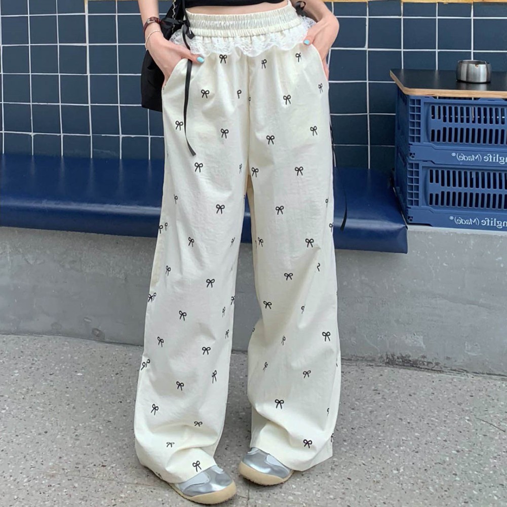 Moderne Damenhose mit weitem Bein und bezaubernder Schleife und Spitzendesign - Bild 13 von 32