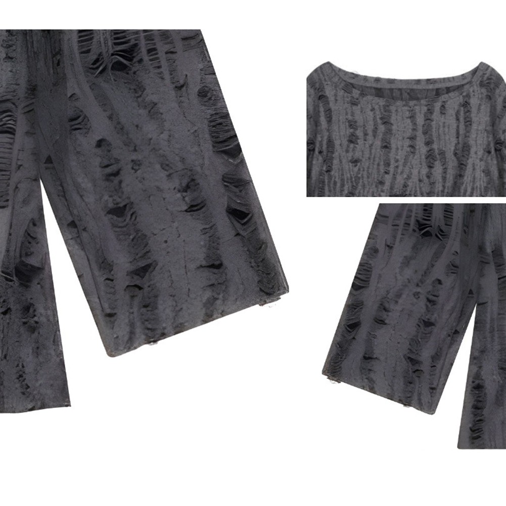 Innovative Gray Longsleeve Tee Featuring Stylish Hollow Cutouts For Women - Picture 15 of 28