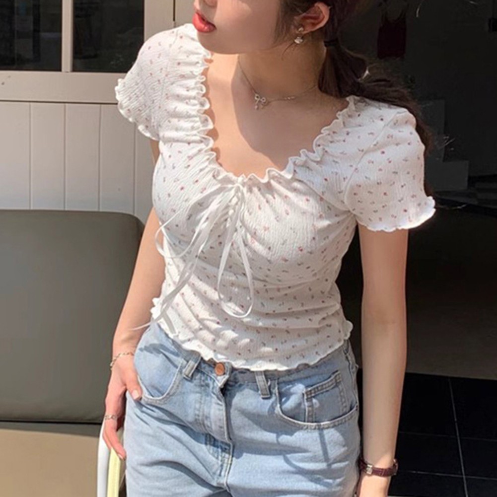 Lace Up Style Womens Casual Top Perfectly Suited to Warm Weather Outings - Picture 10 of 14