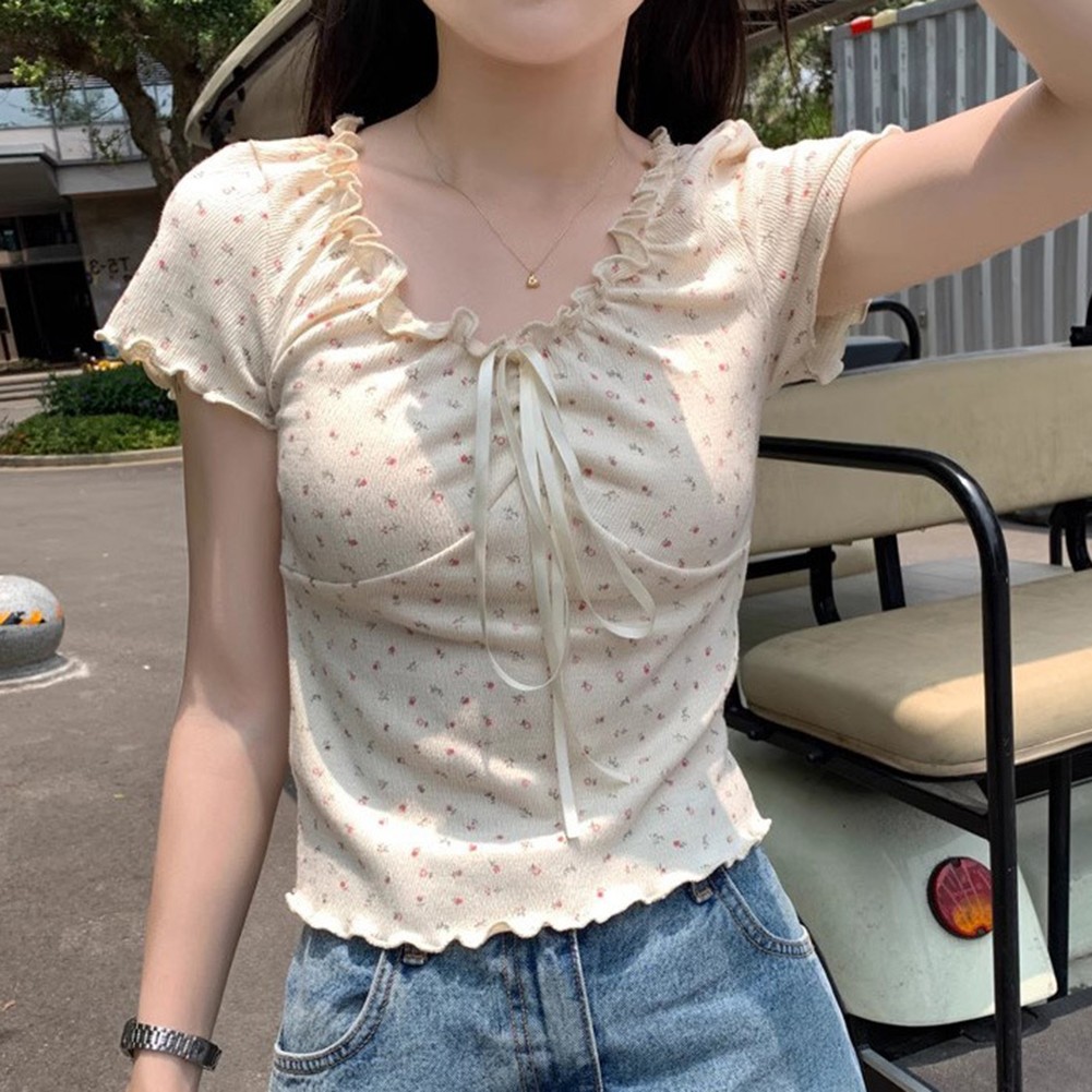 Lace Up Style Womens Casual Top Perfectly Suited to Warm Weather Outings - Picture 13 of 14