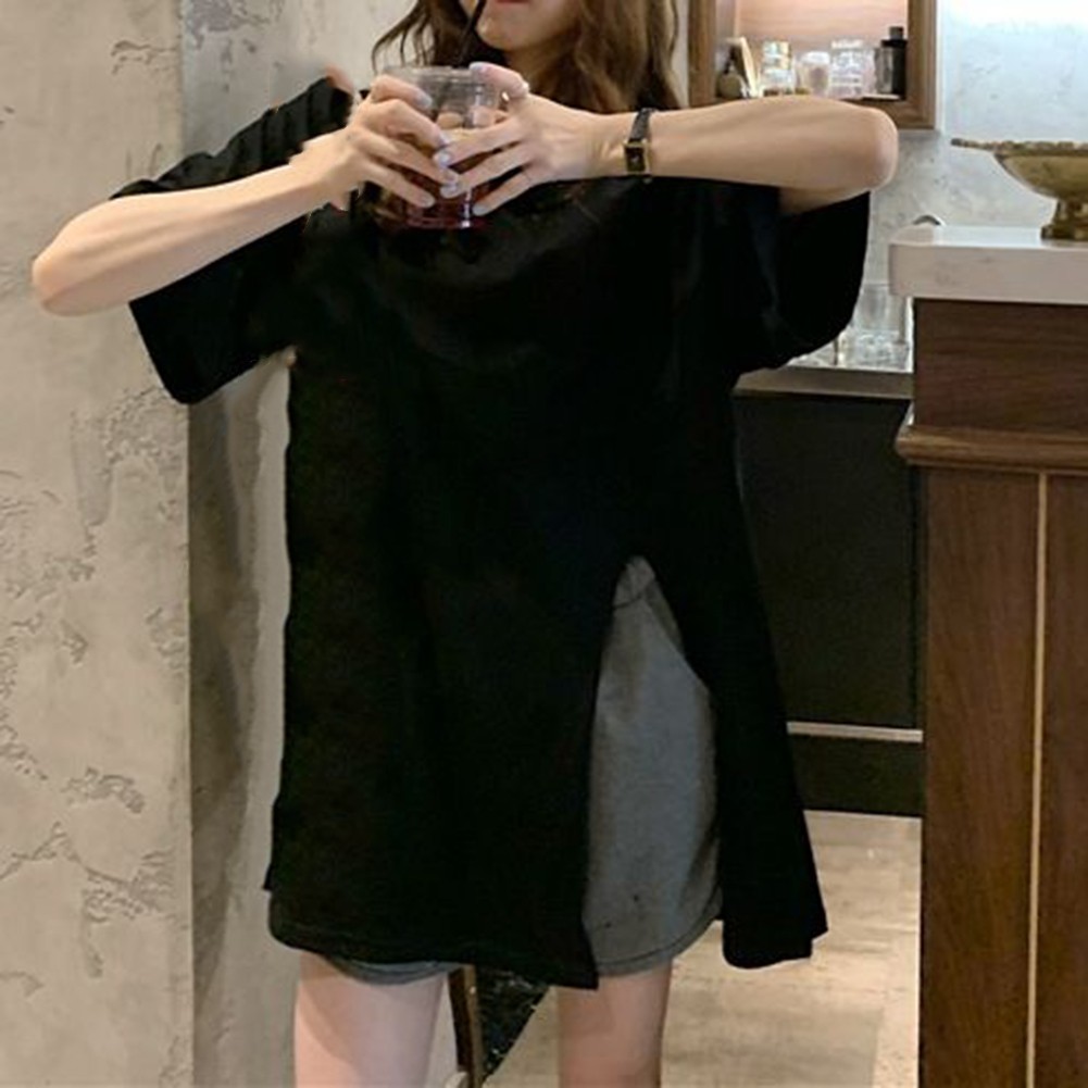 Trendy Summer T Shirt for Expecting Mothers with Slit Design and Loose Fit - Picture 47 of 47