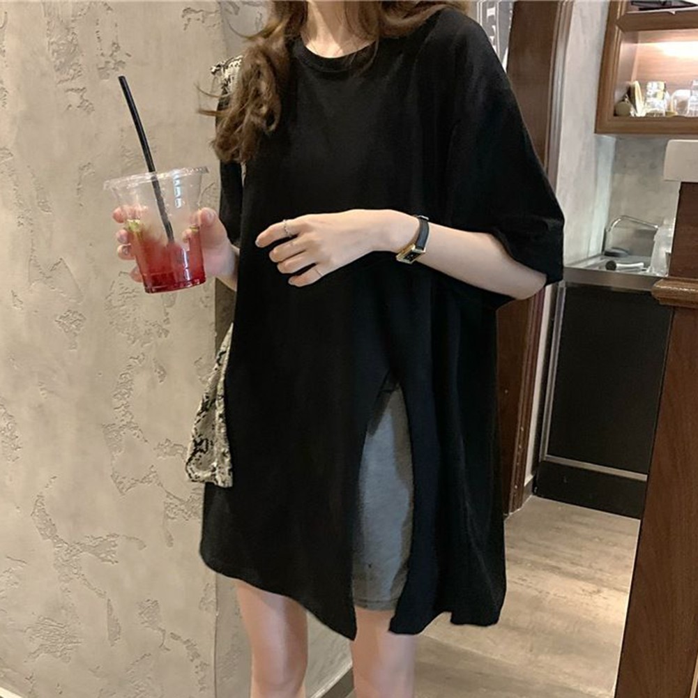 Trendy Summer T Shirt for Expecting Mothers with Slit Design and Loose Fit - Picture 46 of 47